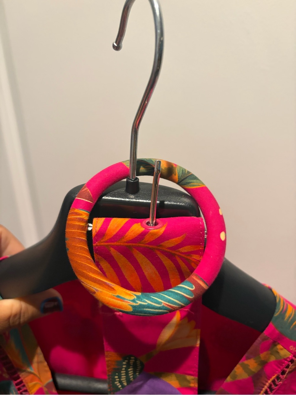 FARM RIO Bright Pink Tropical-Print One-Piece Romper with Belt - Picture 6 of 6